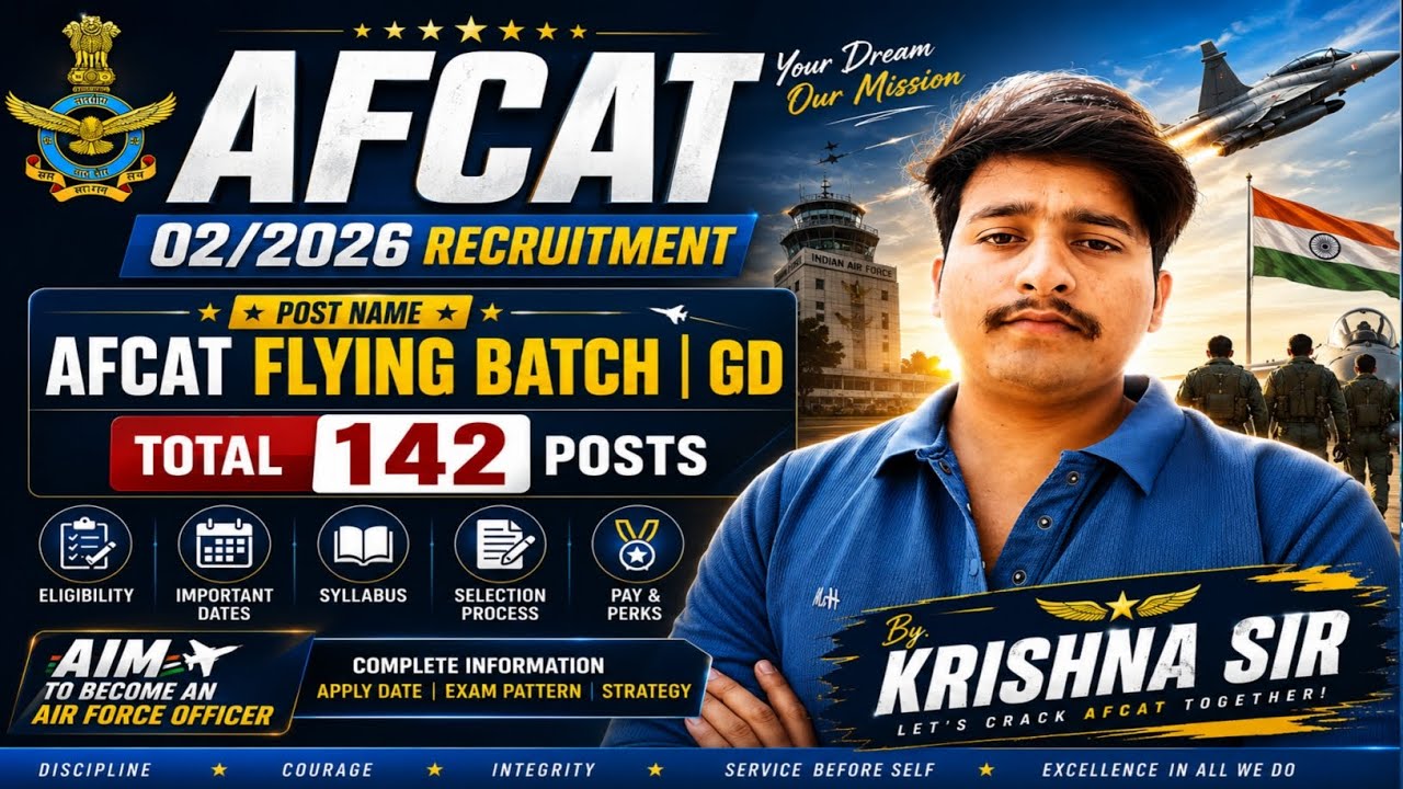 🔥 AFCAT 02/2026 Recruitment 2026 | Flying Branch & GD Officer | 142 Posts | Full Notification