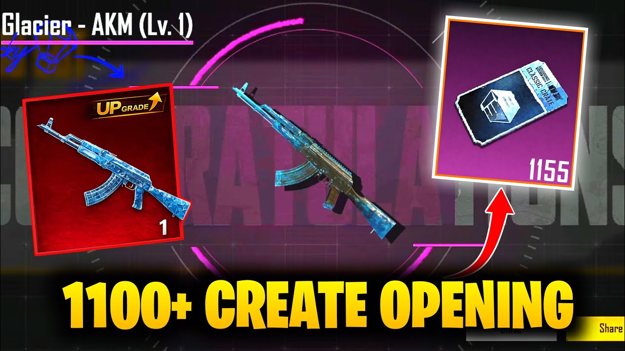 AKM Glacier Crate Opening 🔥 900+ Classic Crates in BGMI | 100% Working Tips & Tricks 😱 AKM Glacier 