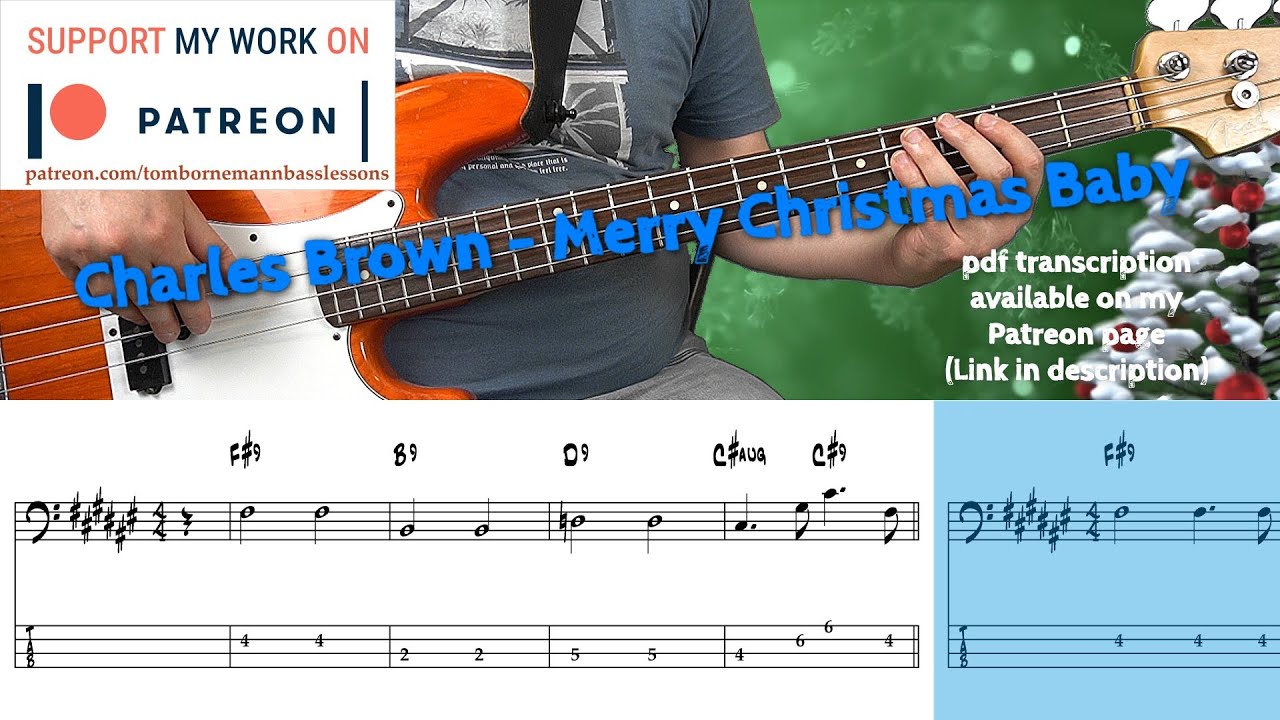 Charles Brown - Merry Christmas Baby (кавер на бас-гитаре с табулатурами)