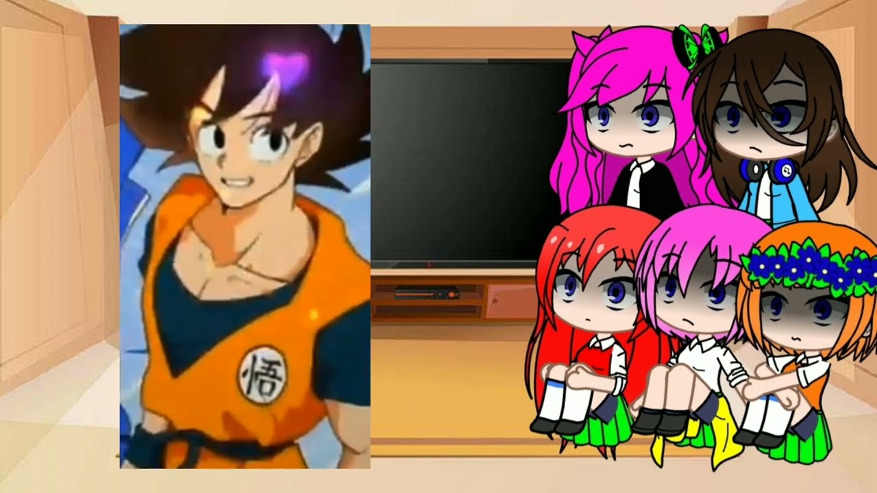 las quintillizas reaccionan a (fuutarou es anos voldigoad)(2/3)(quintillizas del anime)