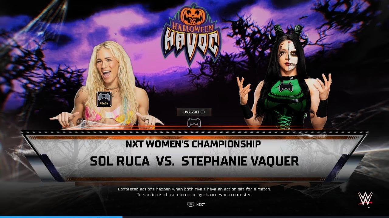 WWE 2K25 Stephanie Vaquer Vs Sol Ruca - NXT Women's title - NXT Halloween Havoc