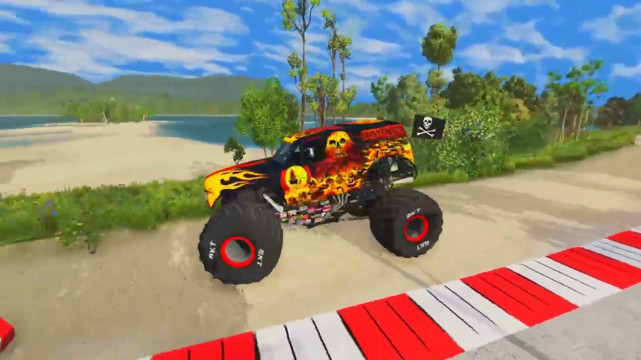 Cars vs Giant Deep River - BeamNG Drive!   Monster Truck ep 2