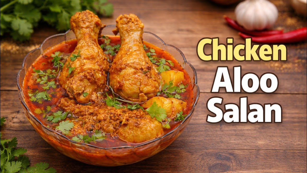 Chicken Aloo Salan | Simple, Spicy & Tasty Desi Recipe 🔥