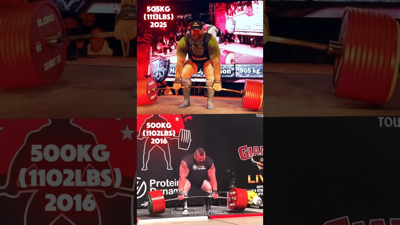 Hafthor Bjornsson 505kg vs Eddie Hall 500kg Deadlift World Record #505 #deadlift  #eddiehall