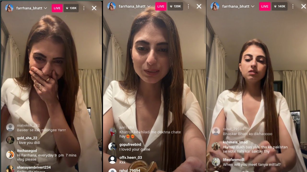 Farhana  Bhatta Insta Live After Bigg Boss 19