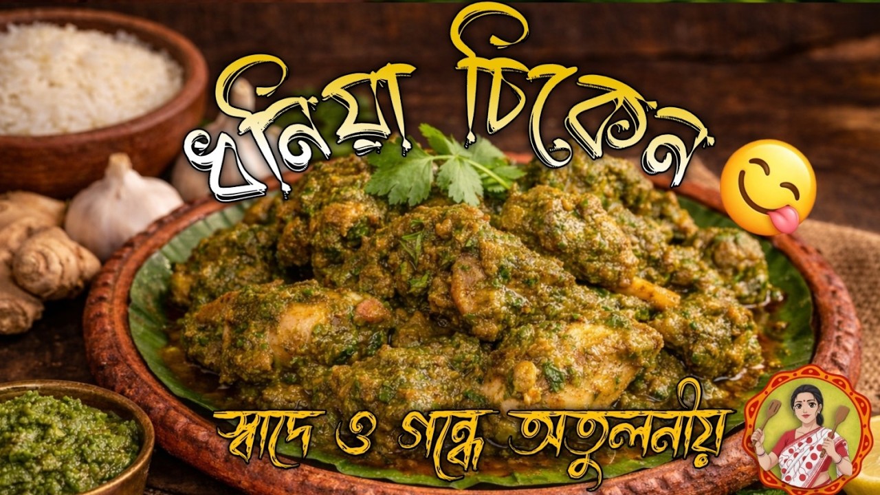 ধনিয়া চিকেন রেসিপি | রেস্টুরেন্টের মতো স্বাদ বাড়িতেই 🌿🍗