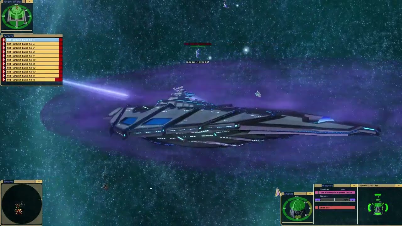 Tradophian Future Battleship VS 15 TOS Oberth from hell