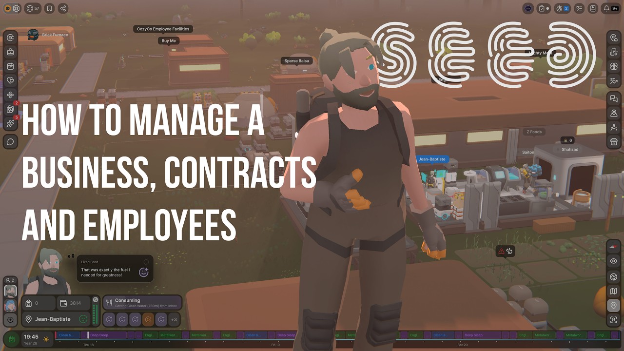Seed Gameplay Video, how to manage the day to day as a business operator.
