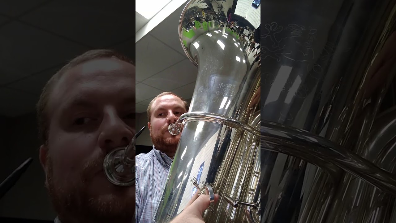 Me playing Wessex Luzern 5/4 Bb tuba at a rehersal. Chorale and Variations, Philip Sparke