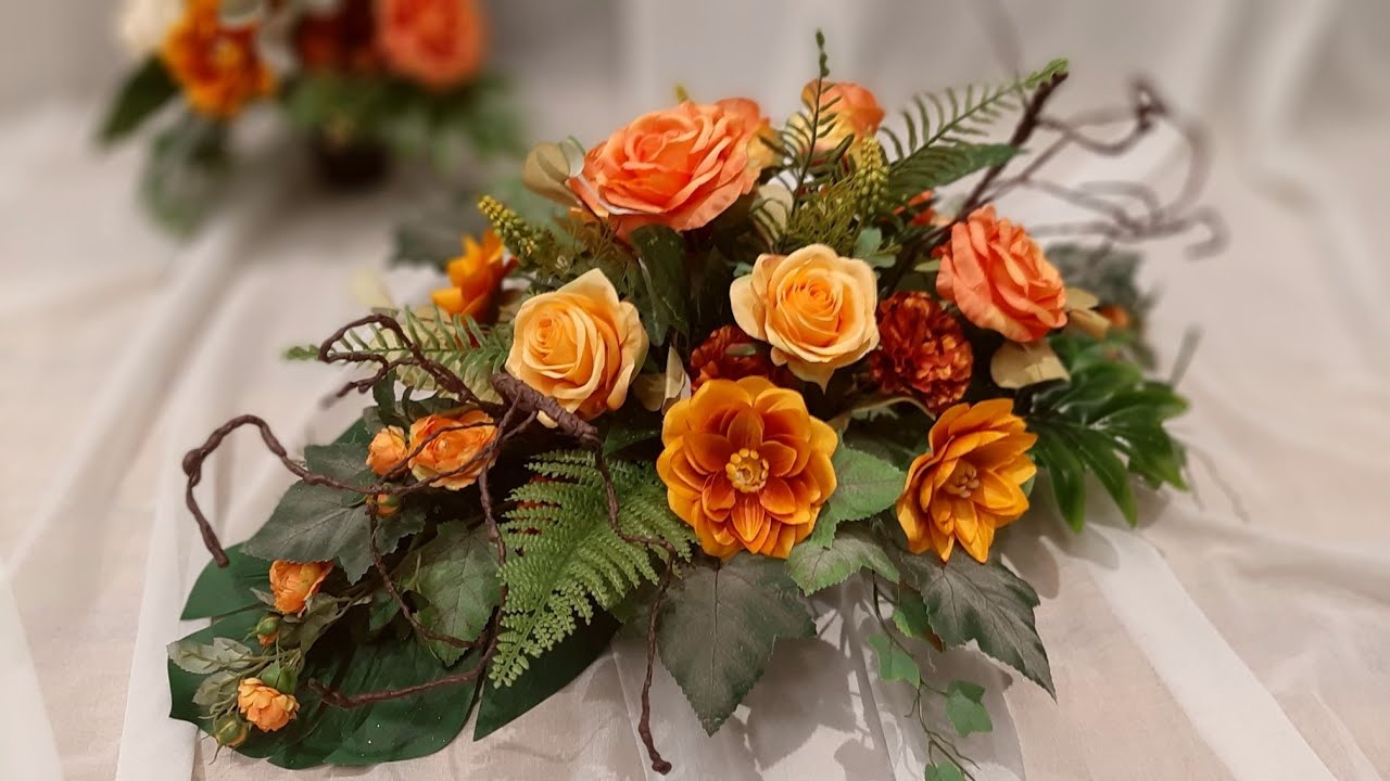 Wiązanka na Wszystkich Świętych orange // DIY// jak zrobić