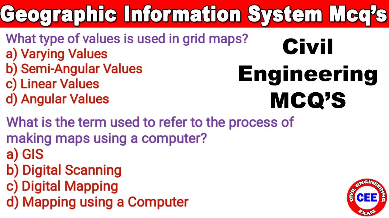 Remote sensing and GIS MCQ's, mcq on geographic information system, GIS MCQ | Remote sensing and GIS