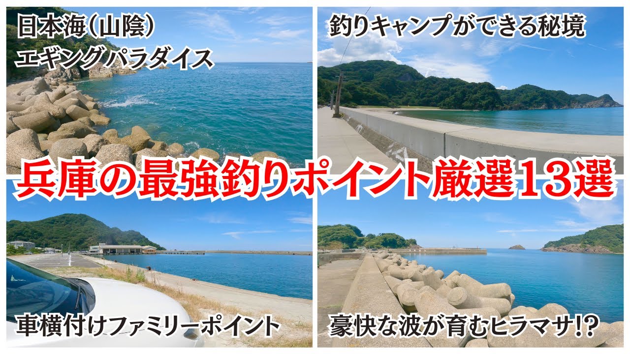 【決定版】兵庫の釣り超厳選ポイント！エギング、車横付け、青物まで、多様な釣りを楽しめるポイントを徹底解説。初心者、ファミリーも大満足な総集編/Fishing spots in Japan Hyogo
