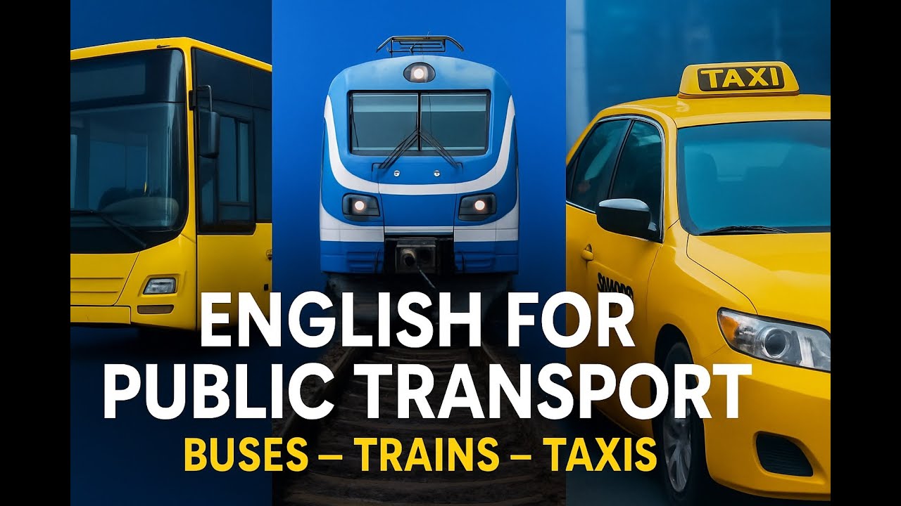 English for Public Transport – Useful Phrases for Buses, Trains, and Taxis (A2–B1)