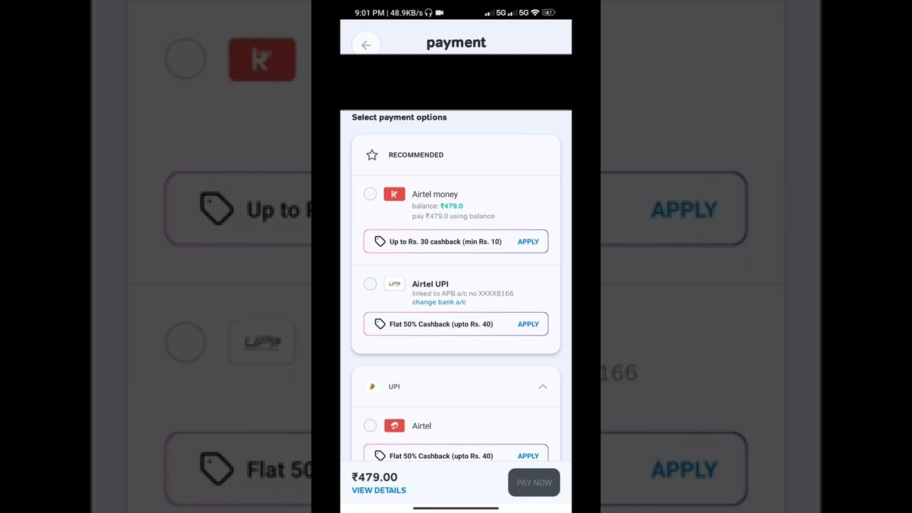 Airtel app cashback offer Airtel app recharge cashback offer