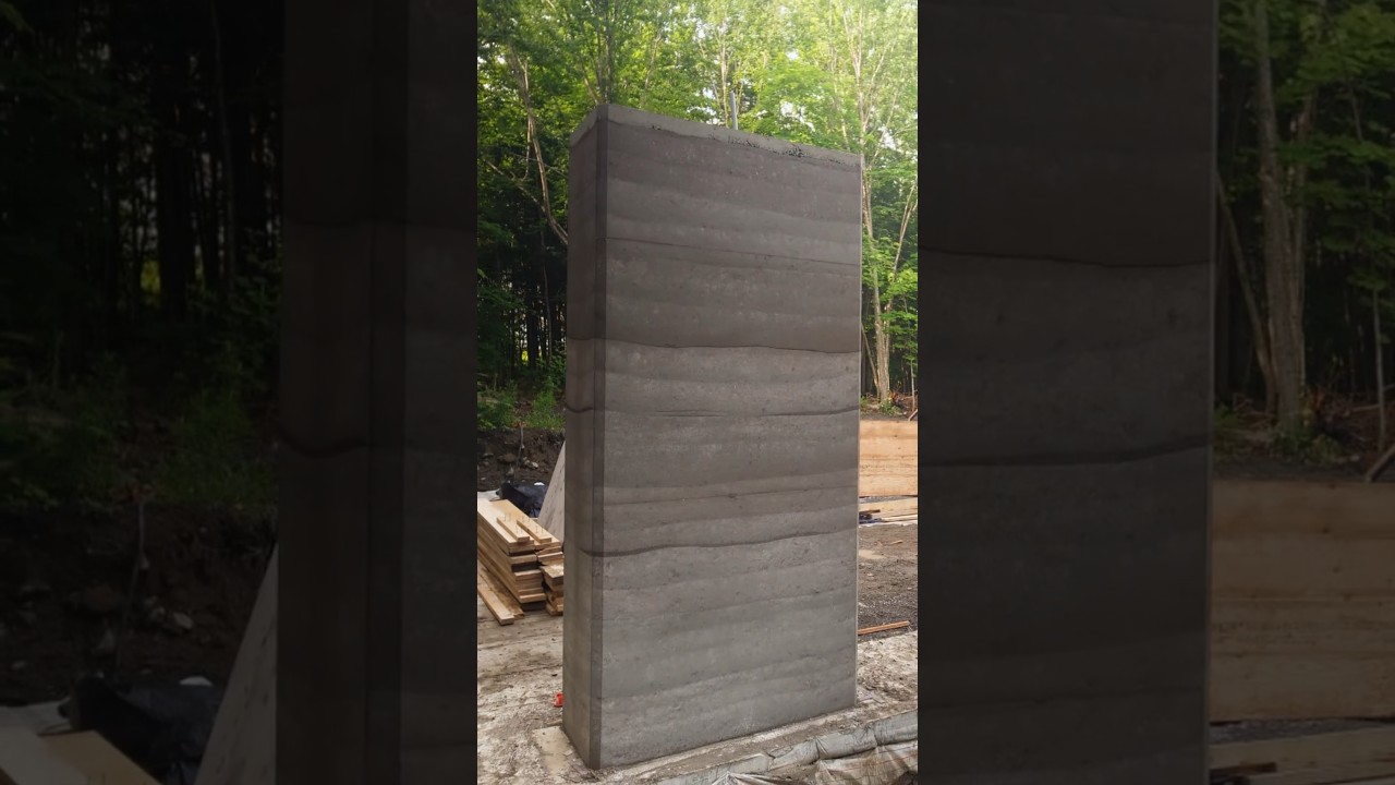 Revealing a Rammed Earth Wall #construction #building #rammedearth #design #timelapse