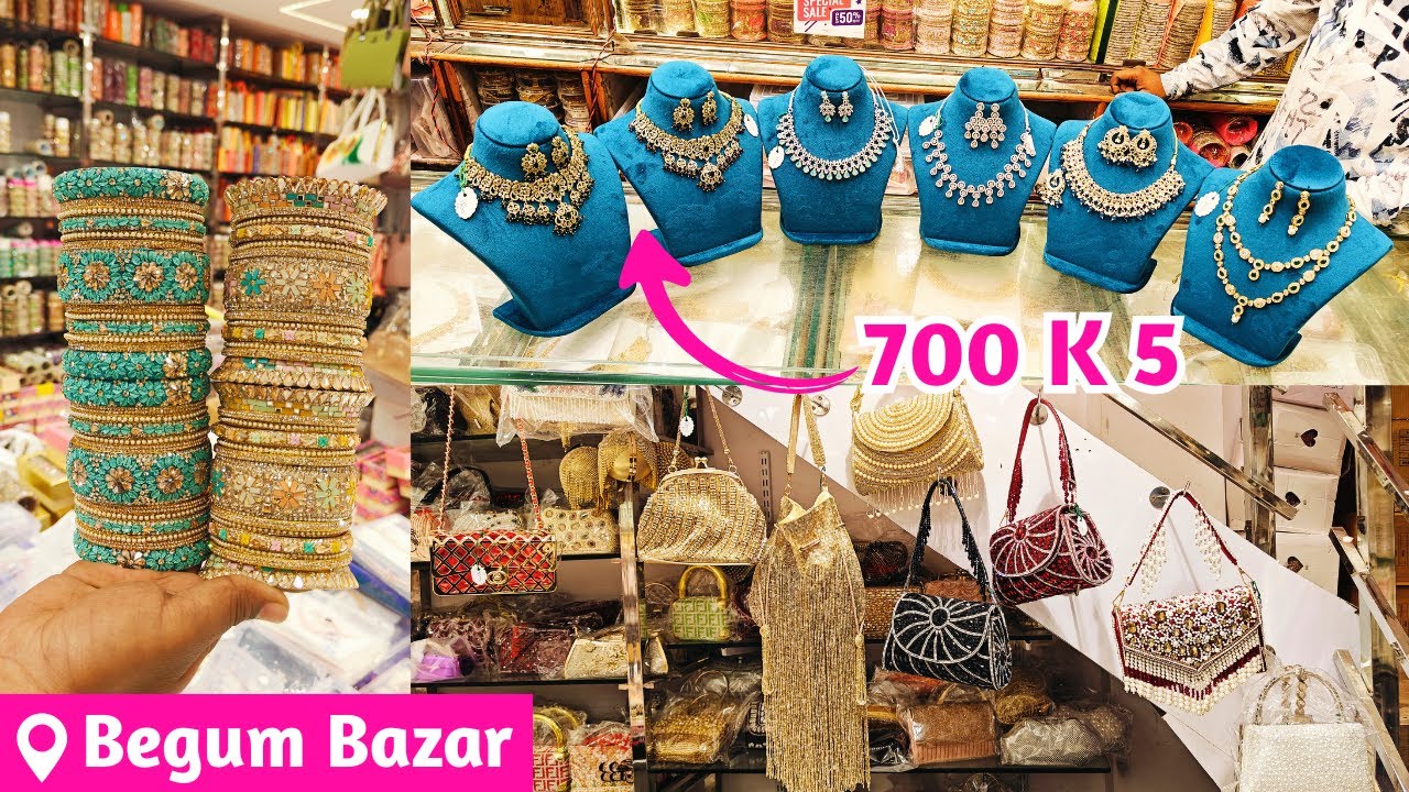Hyderabad Wholesale Bangles Jewellery Hand Bags| Begum Bazar Market Online Shopping