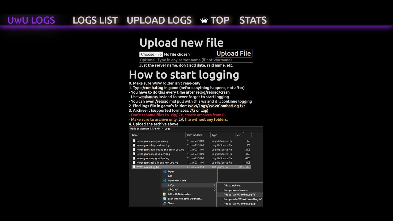 ✨ UwU Logs Guide (Warmane) 👉👈