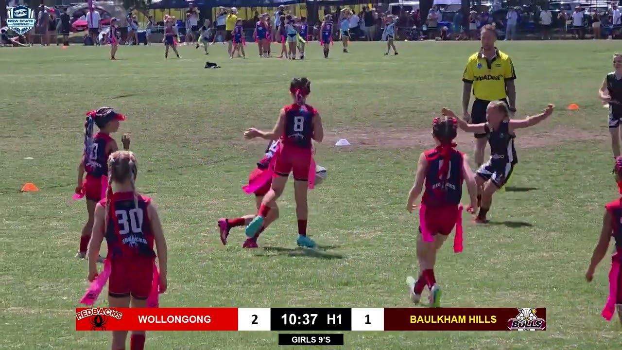 2026 Oztag Junior State Cup - 9 Girls - Round 1 Wollongong Redbacks vs Baulkham Hills Bulls