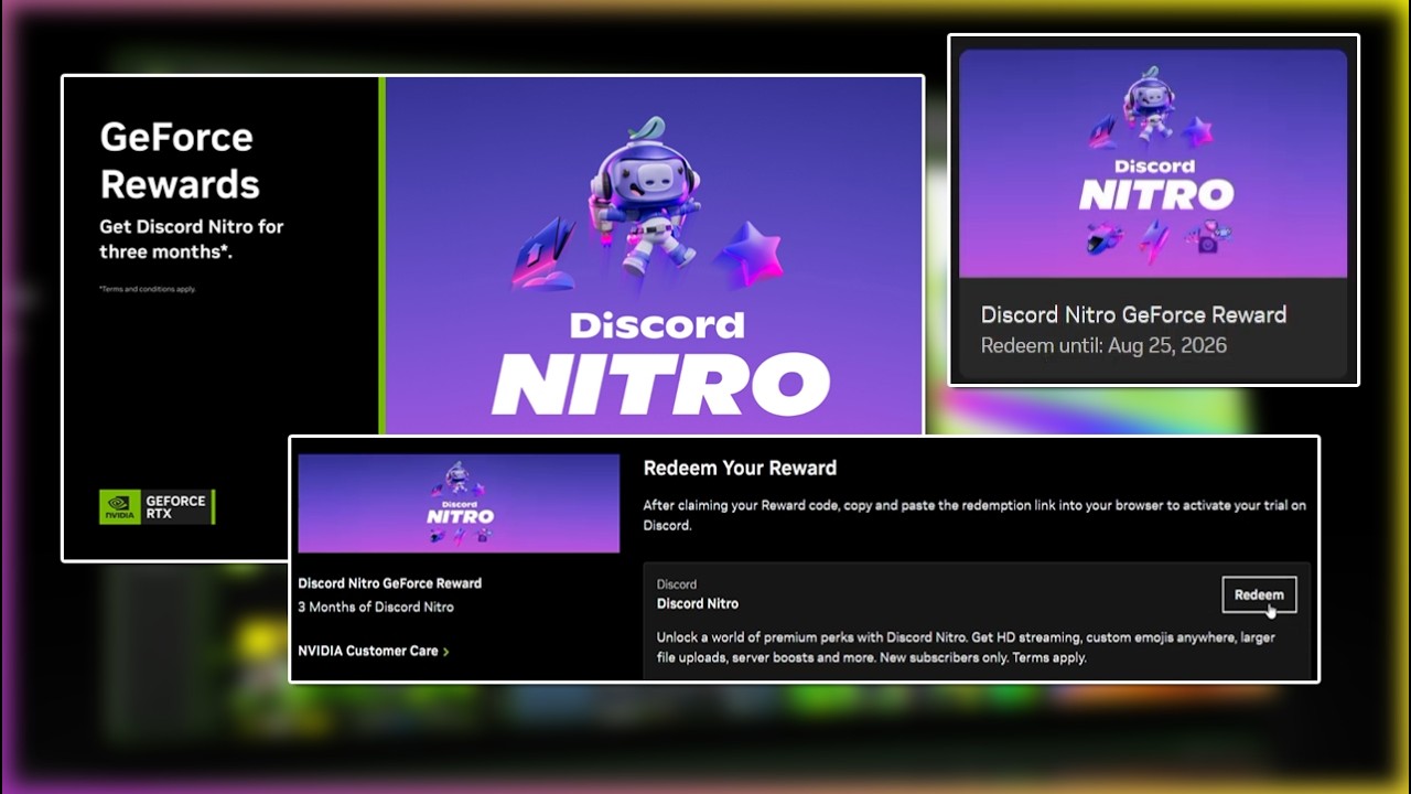 NVIDIA X Discord Nitro 3 Months FREE Nitro (3 Months Long)