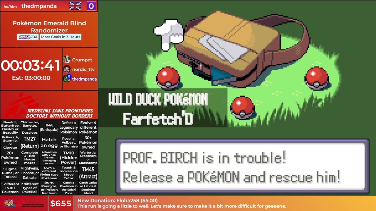 Bingothon Summer 2024: Pokémon Emerald Blind Randomizer - Most Goals in 3 Hours by thedmpanda