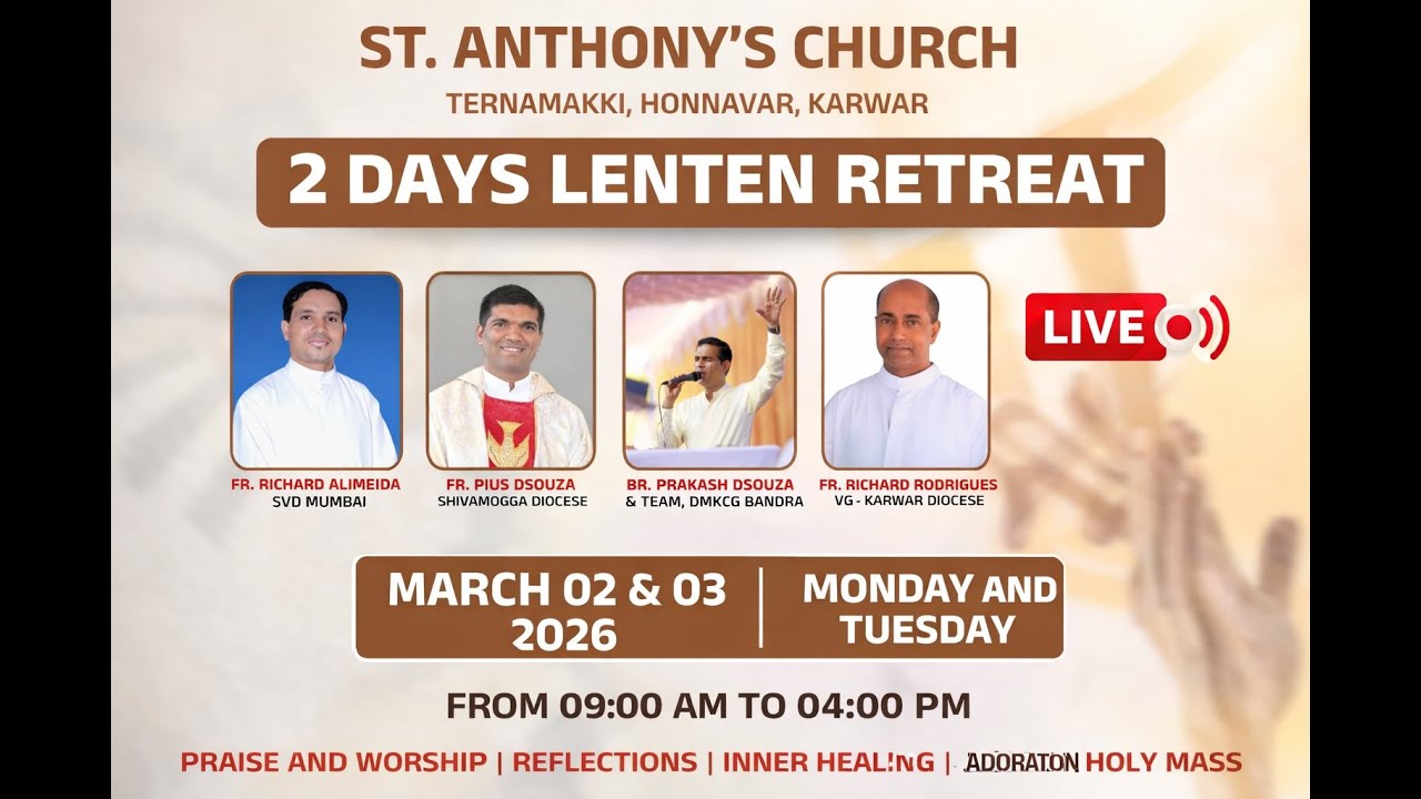 🔴Lenten Retreat 2026 | Day 1 | St. Anthony Church, Ternamakki | 02/03/2026