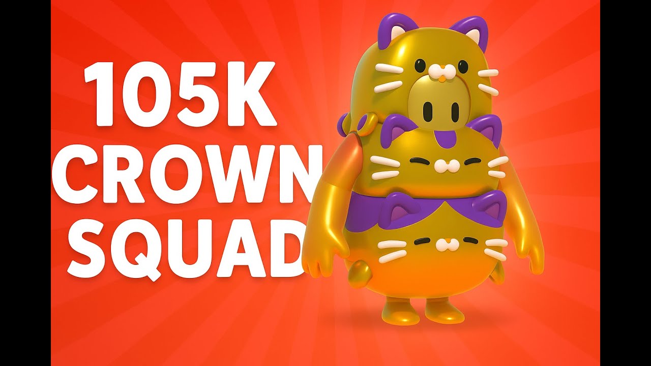 👑105K CROWN Squad & 5 WINS in a ROW🏆with Gold & Purr Pule Stack Skins - FALLL GUYS GERMAN 🇩🇪