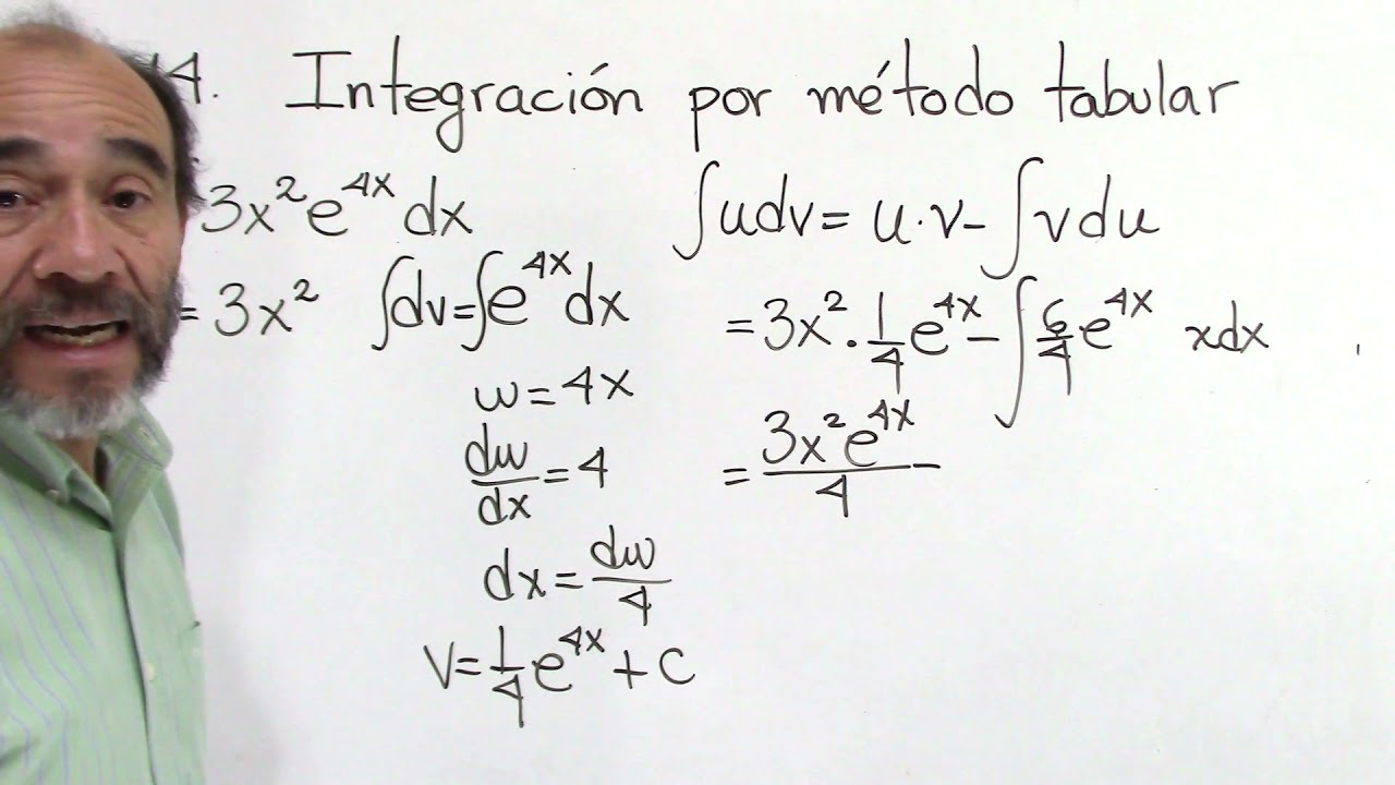 14.  Integración por el método tabular (cálculo integral)
