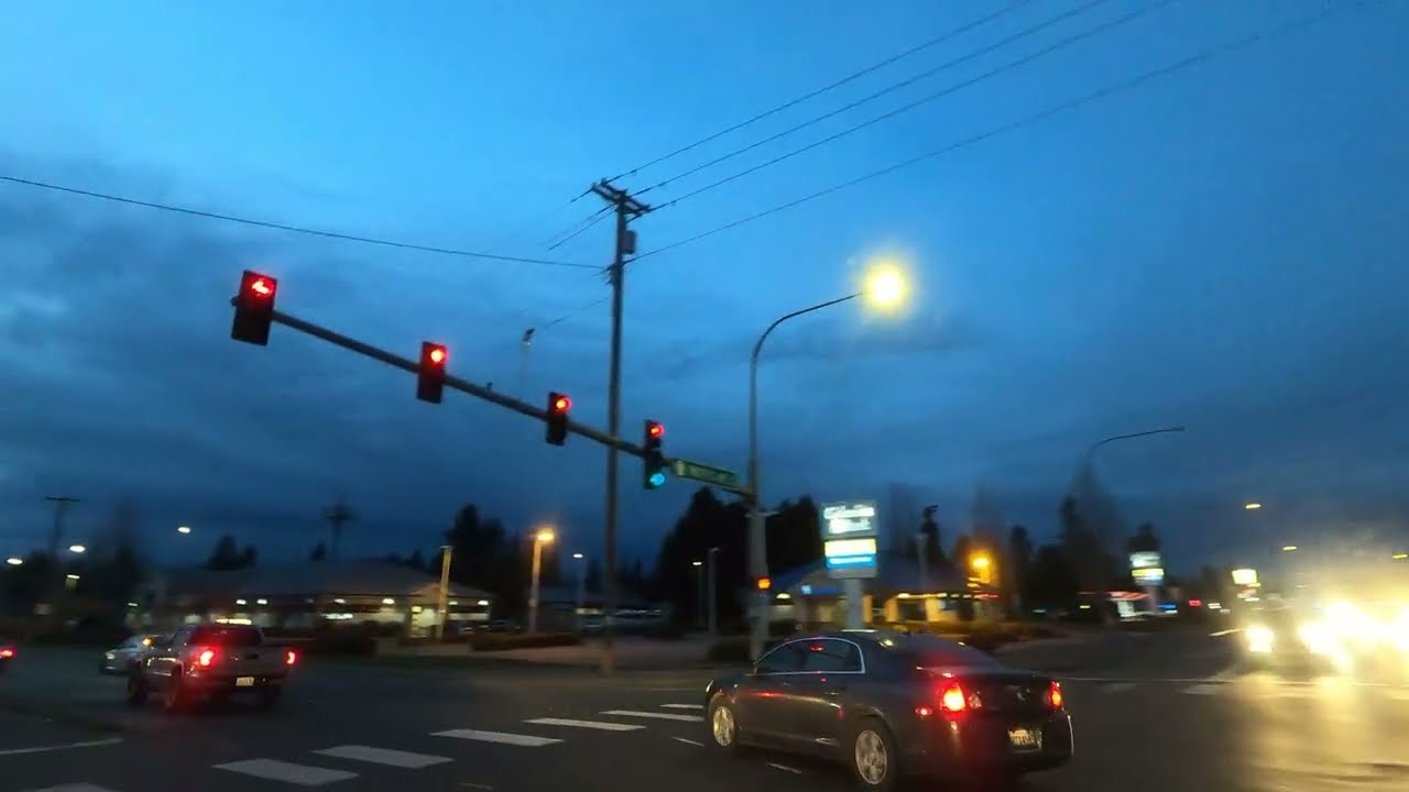 Driving from Spanaway to Tacoma, Washington | 4K Realtime Scenic Driving | Rare Night Driving Video