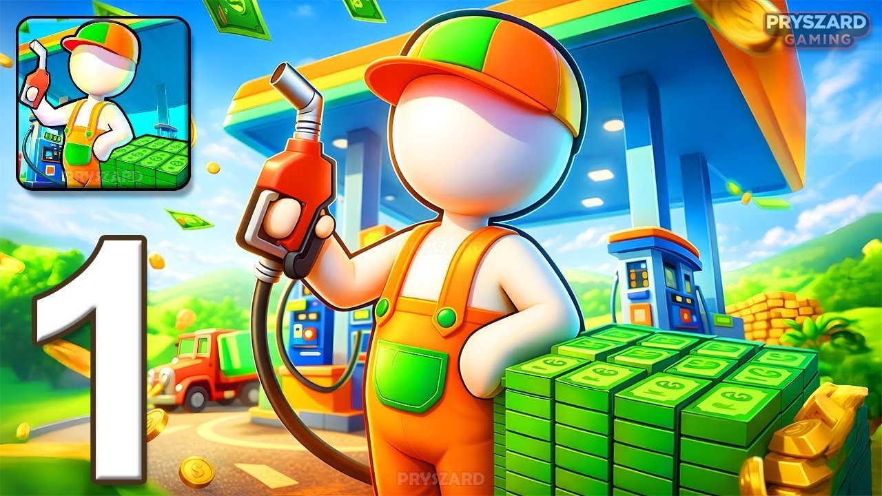 Gas Station: Idle Simulator - Gameplay Walkthrough Part 1 - Car Station Simulator Game (iOS, Android