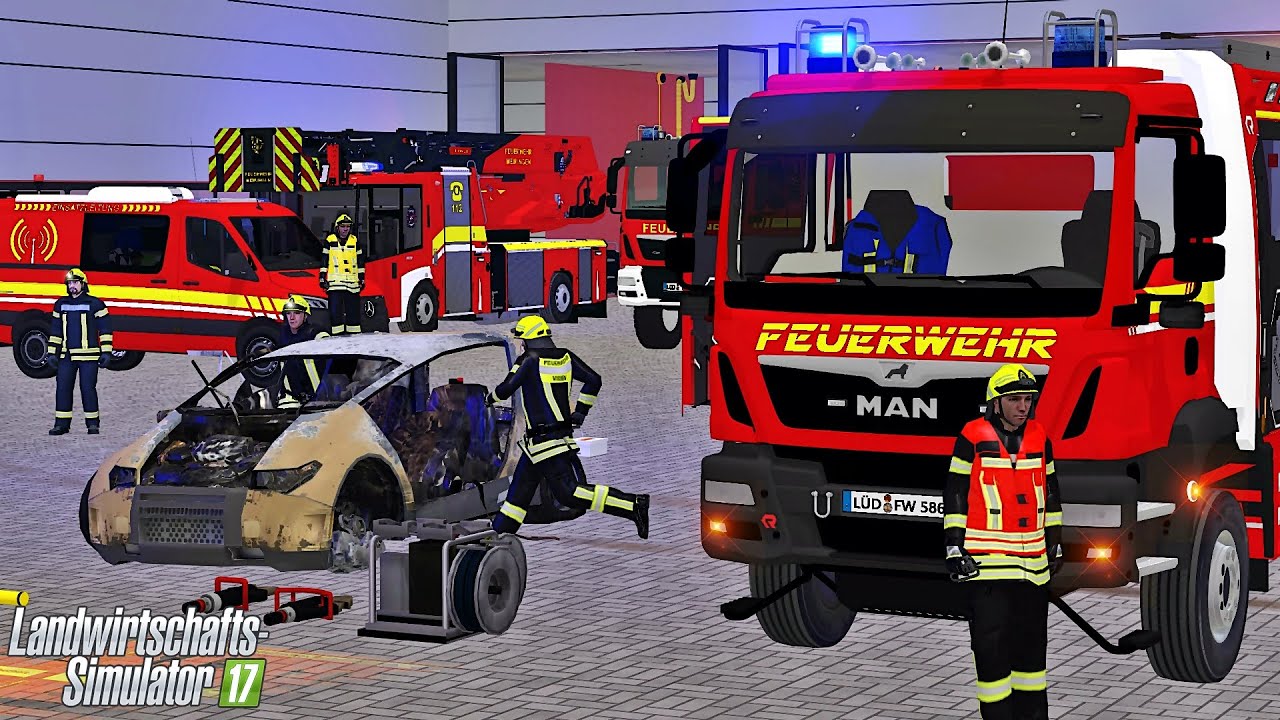 Die Feuerwehr Meiringen stellt sich vor: Feuerwache Fahrzeuge und Einsatzübung 🚒 | LS17 Feuerwehr