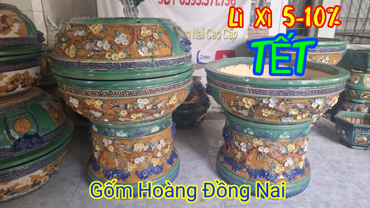 Lộc TẾT giảm 5-10% các mẫu đôn chậu gốm Hoàng Đồng Nai cho cô chú anh chị sau tết. #0393371736 