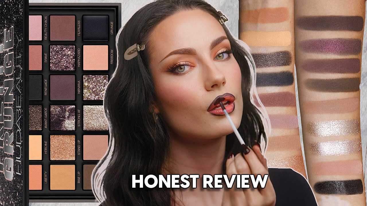 Палетка теней для век Huda Beauty Pretty Grunge. Честный обзор и свотчи! 🖤