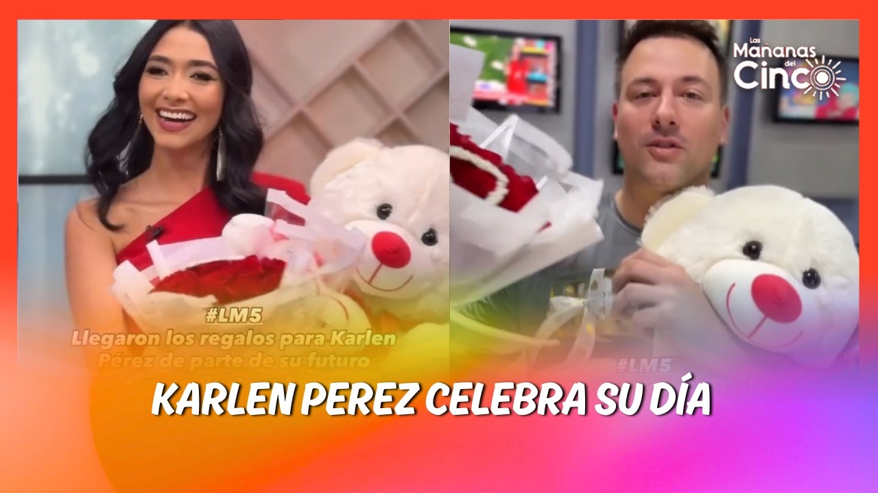 Así de feliz se ve @karlenperez al recibir los regalos que le envió su futuro esposo @gus leone