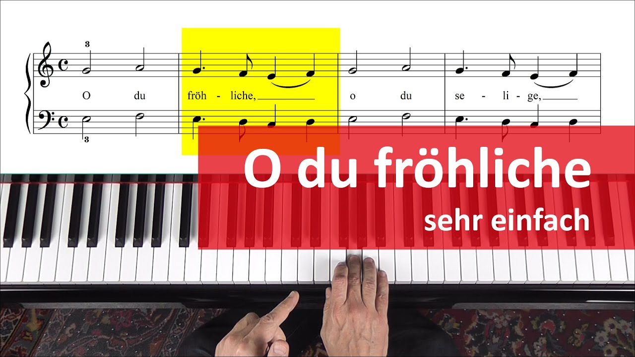 O du fröhliche – Klavier Tutorial – sehr einfach für Anfänger
