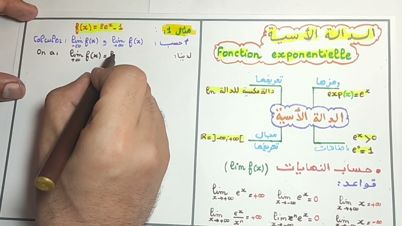 🏵️ الدالة الأسية 💚 الحصة 2 💚 حساب النهايات 🏵️
