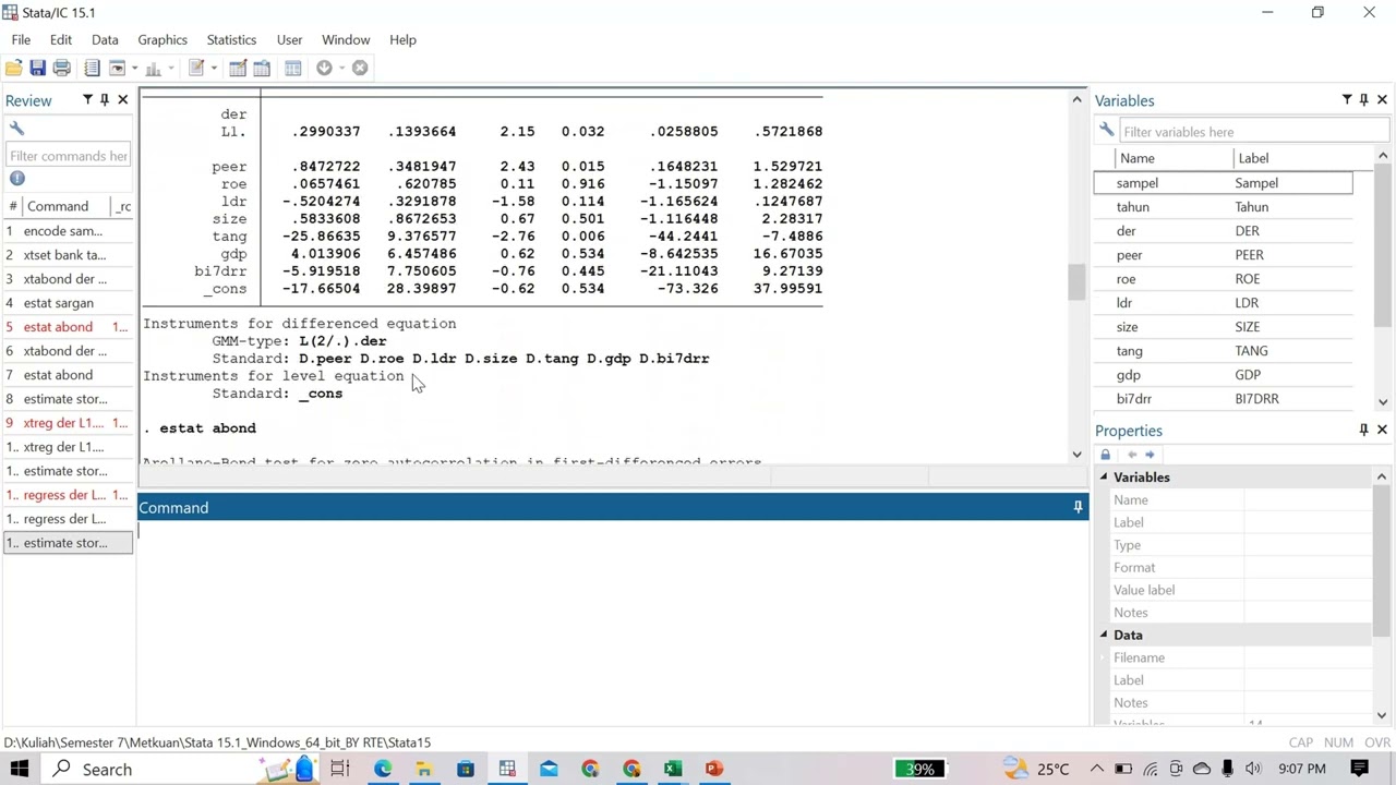 Analisis Metode GMM pada Panel Data Dinamis di Stata