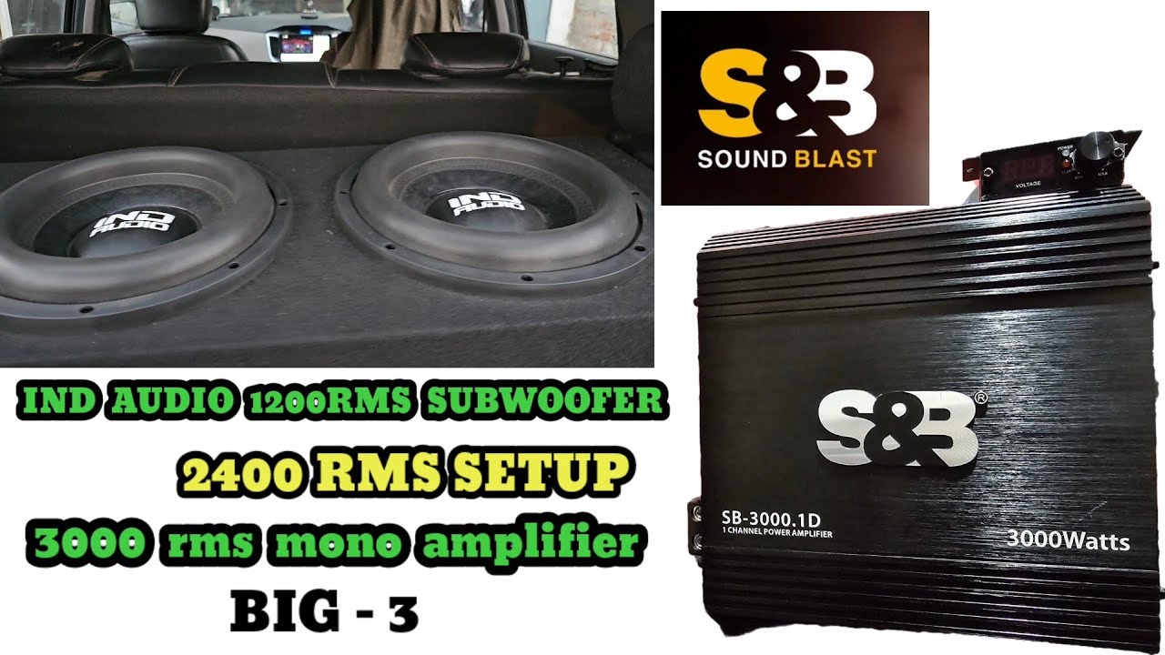 Ind dual 1200rms subwoofer with 3000.1 mono amplifier #redraudio #ind #s&b