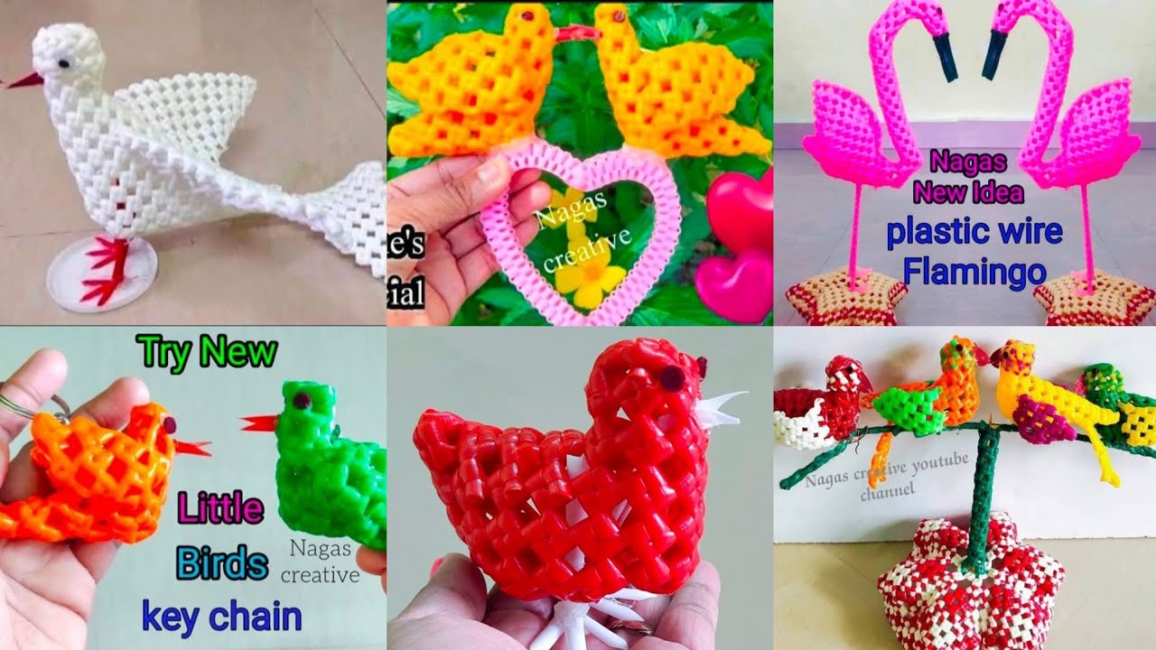 Plastic wire birds/nagas New idea /wire koodai craft idea /wire koodai pinnuvathu eppadi in tamil