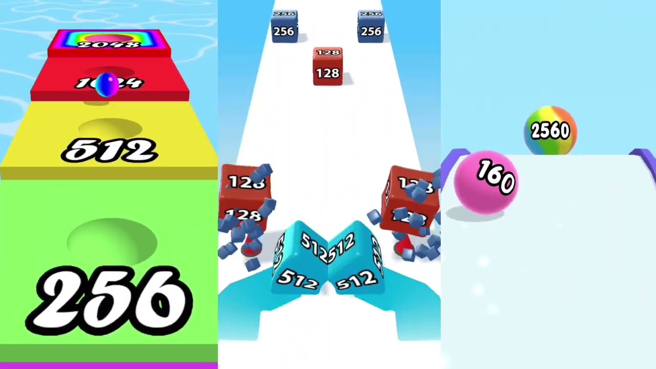 Rolling Ball Run Merge number gameplay ✨Merge 2048 But It Gets INSANE 😱