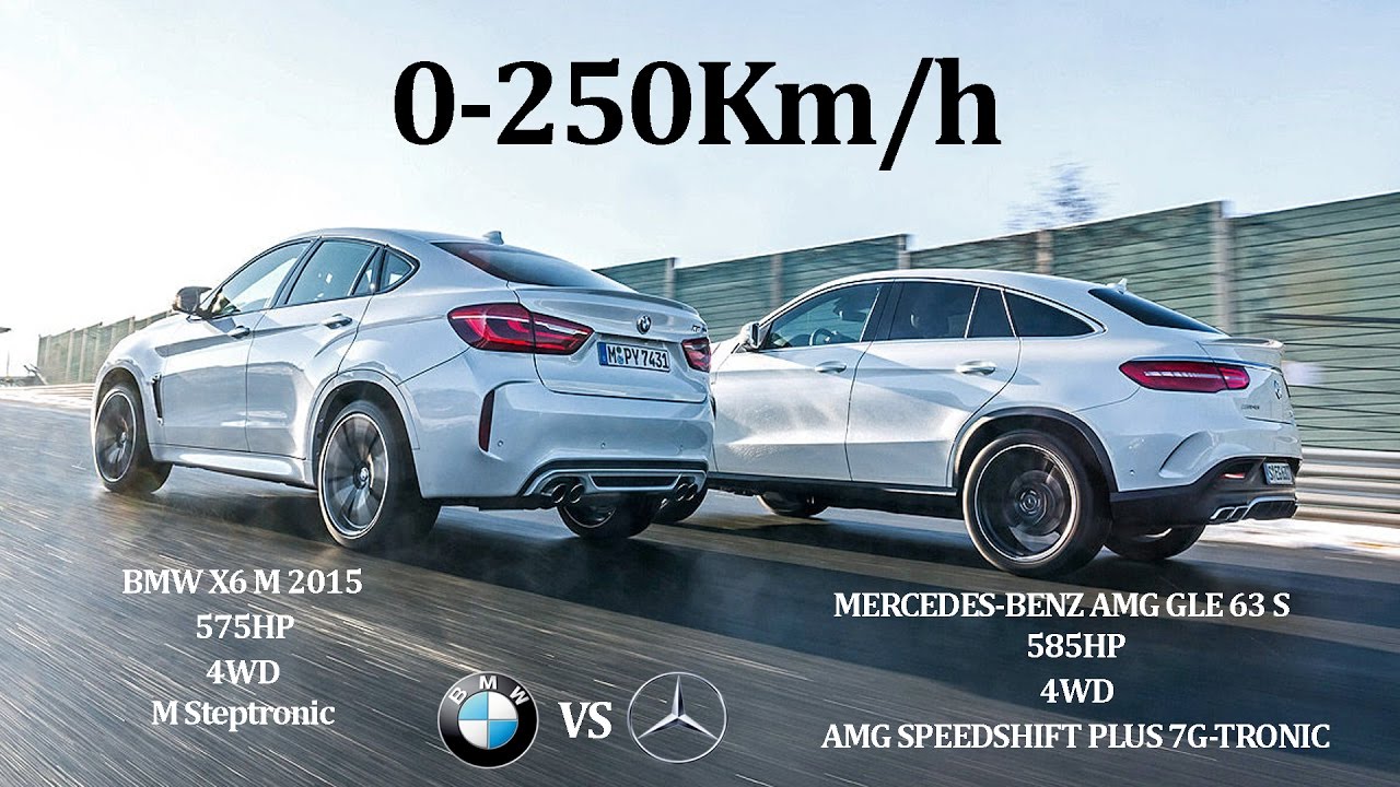 COMPARATIVE!! BMW X6 M 2015 575Hp Vs MERCEDES BENZ AMG GLE63 S 2015 585Hp - 4WD Vs 4WD