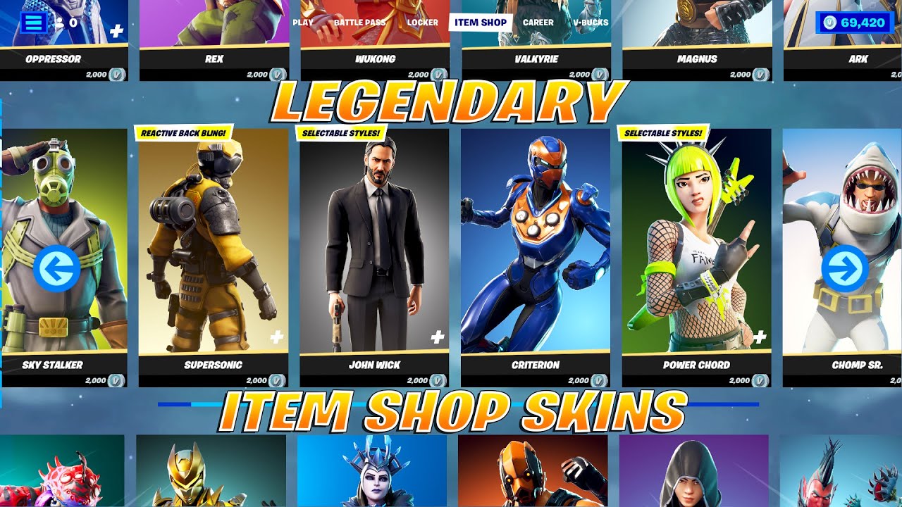 All LEGENDARY Item Shop Skins Showcase! Fortnite (Chapter 1 Season 1 - Chapter 3 Season 1)