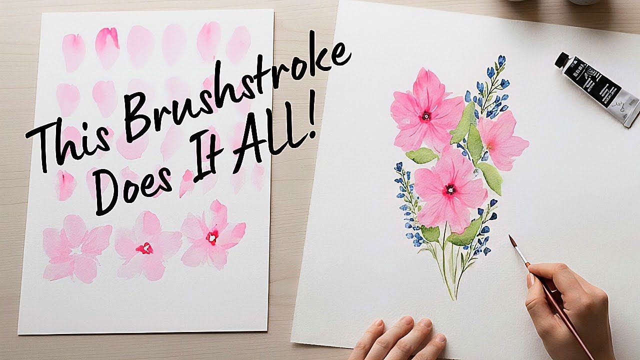 Two Simple Brushstrokes for Perfect Loose Watercolor Florals (Beginner Friendly!)