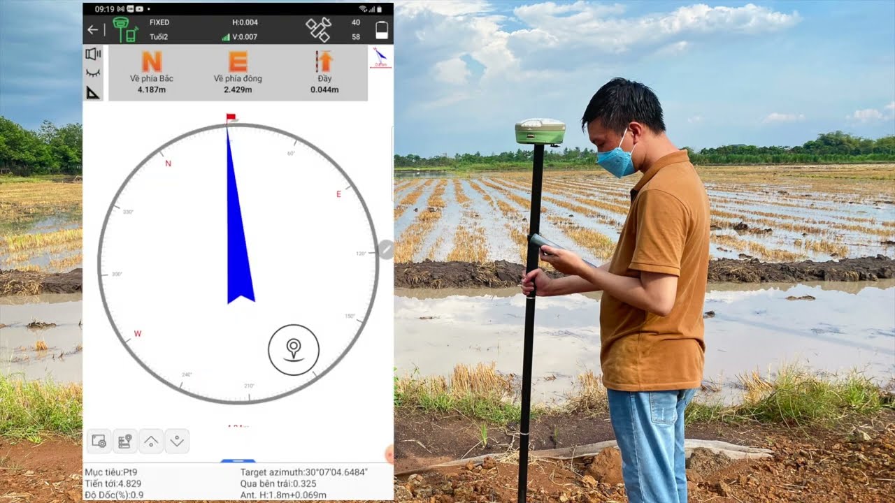 Hướng dẫn sử dụng máy RTK Phần 5: Cách định vị điểm, tim mốc. Cách nhập và sử dụng các lệnh trên CAD