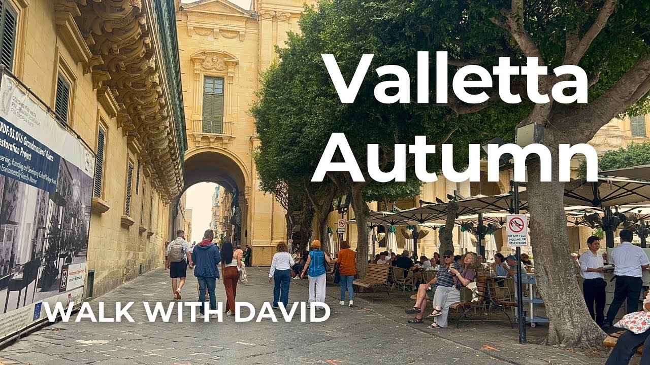 Walking Tour of Valletta in Autumn | Exploring the city by walk | 4K HDR | 60fps