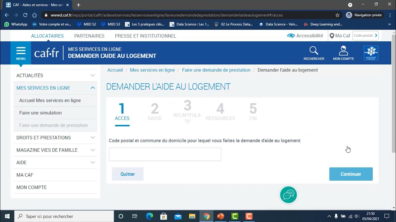 كيفاش ندفع ل (La Caf : Aide au logement)