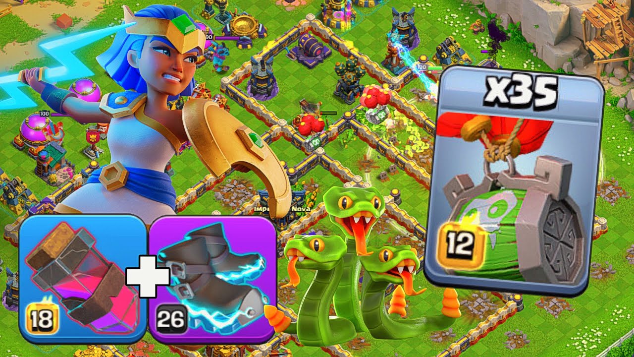 Epic Snake Barrel with TH17 Electro Boots RC Charge Legend League Attacks!