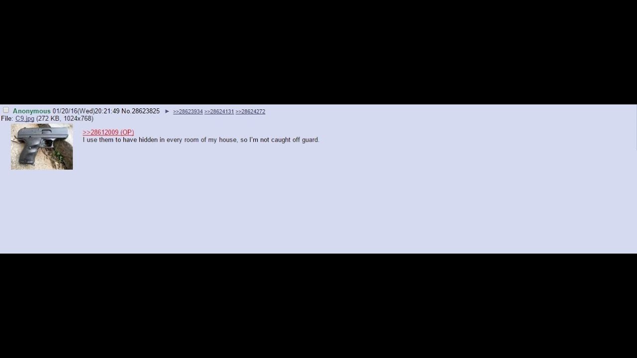 Anon keeps a pistol in every room