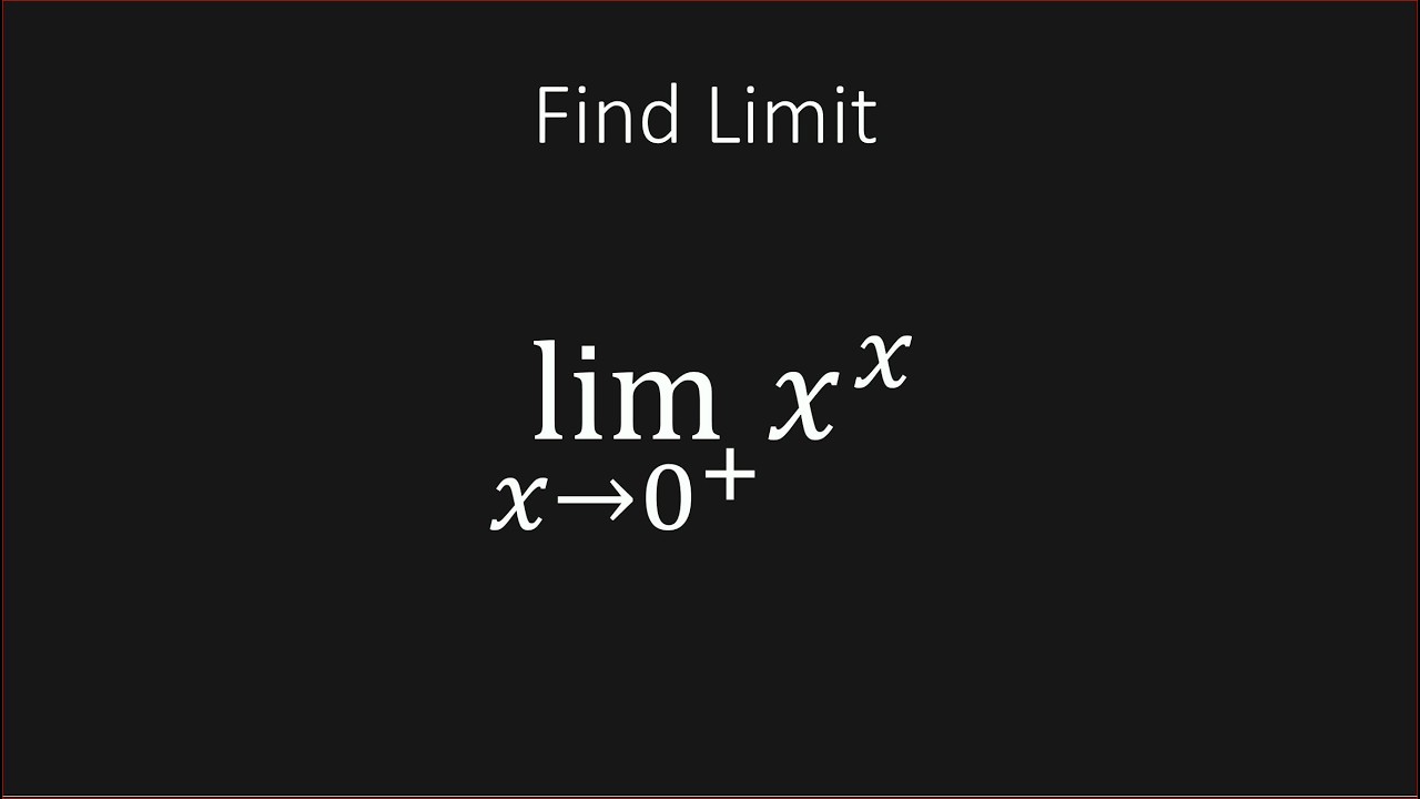 Find The Limit x^x