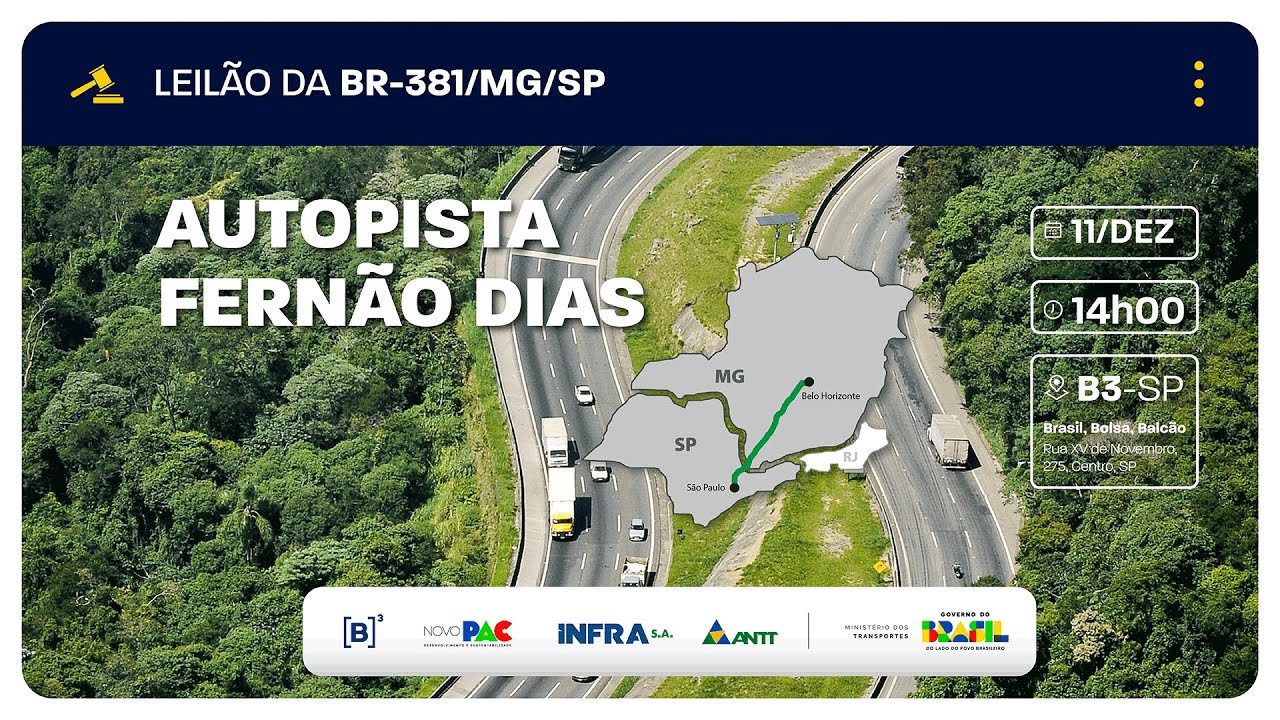 Leilão da BR-381/MG/SP - Autopista Fernão Dias