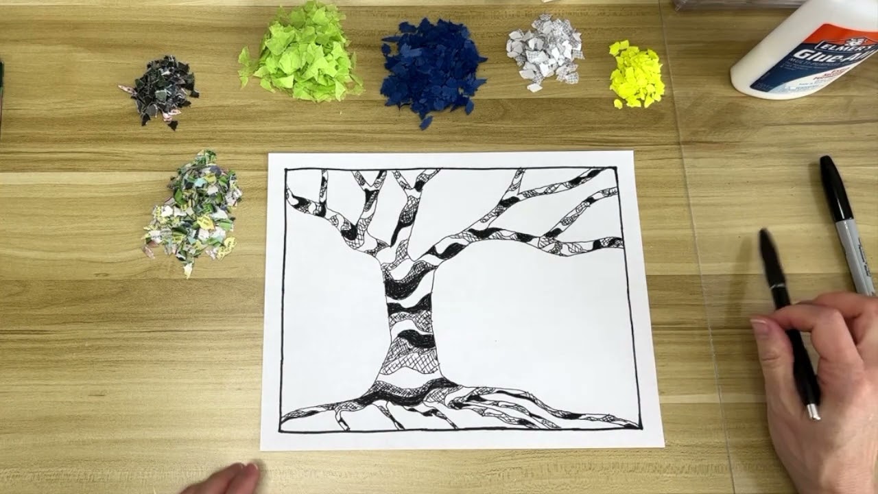 Everyday art supplies - Confetti tree